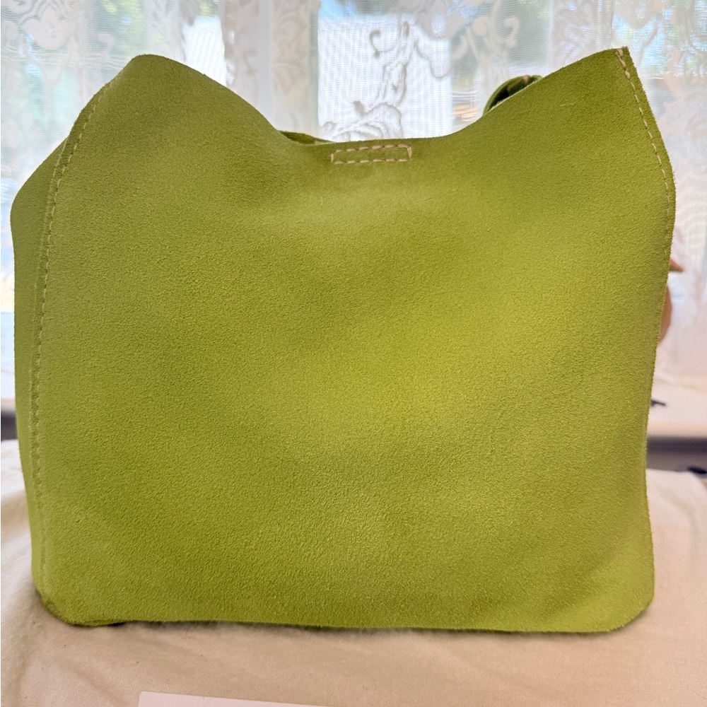 Portland Leather Lime Green Suede Butterfly Bag